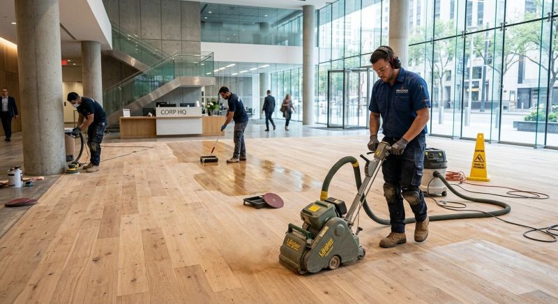 Our team working on Wood Floor Service projects in Mount Airy, MD