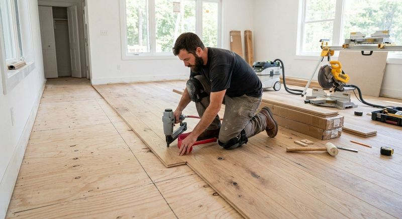 White Oak Floor Installation in Mount Airy, MD